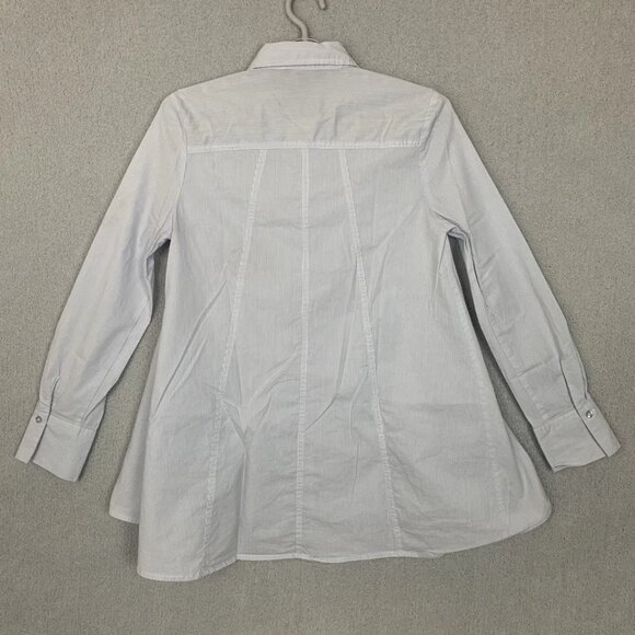 Ms. Ellen Tracy Striped Long-Sleeve Button-Down Shirt - Picture 2 of 8